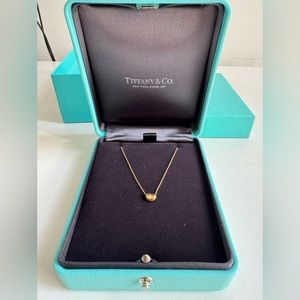 Tiffany Elsa Peretti 18k gold Bean Necklace